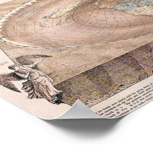 Orlando Ferguson Flat Earth Map Poster (Ecke)