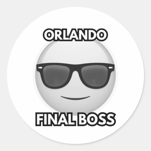 Orlando Final Boss Cool Emoji Sticker (Vorderseite)