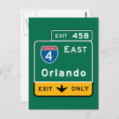Orlando, FL Road Sign Postkarte (Vorne/Hinten)
