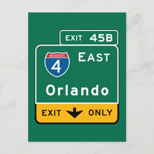 Orlando, FL Road Sign Postkarte (Vorderseite)