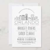 Orlando, FL Wedding | Stilisierte Skyline-Einladun Einladung (Vorderseite)