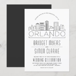 Orlando, FL Wedding | Stilisierte Skyline-Einladun Einladung