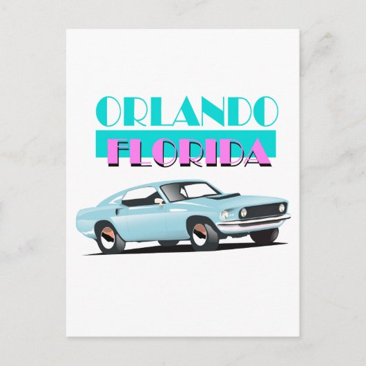 Orlando Florida 80er Poster Postkarte (Vorderseite)