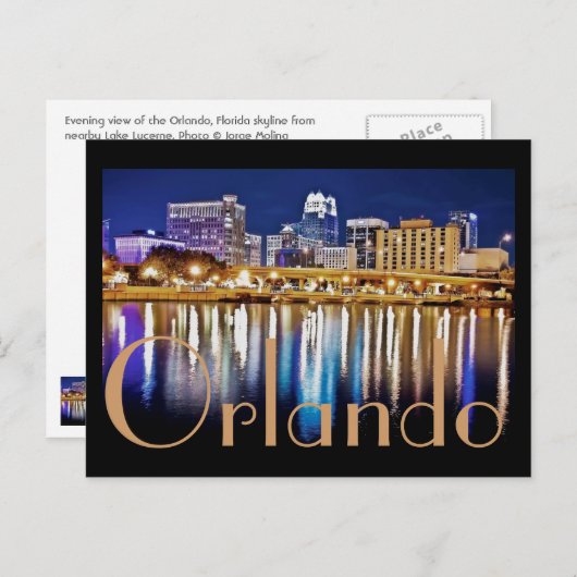Orlando, Florida am Abend vom Vierwaldstättersee. Postkarte (Vorne/Hinten)