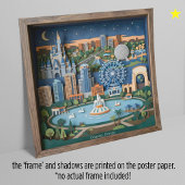 Orlando Florida America Layered Paper Art Diorama Poster