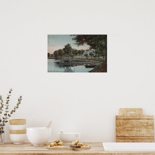 Orlando, Florida - Aussicht auf eine Bucht am See Poster (Küche)
