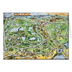Orlando Florida Cartoon Karte