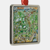 Orlando Florida Cartoon Karte Silbernes Ornament (Rechts)