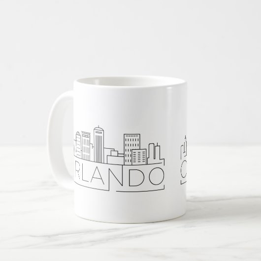 Orlando, Florida| City Stylized Skyline Kaffeetasse (Vorderseite Links)