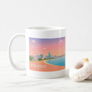 Orlando Florida Coastline Citycape Pastel Travel Kaffeetasse