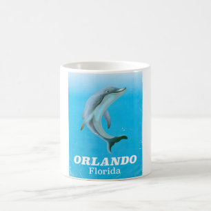 Orlando Florida Delfin Vintage-Reiseplakat Kaffeetasse