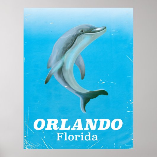 Orlando florida dolphin vintage reise poster (Vorne)