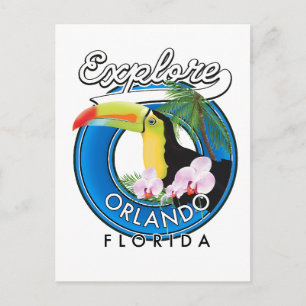 Orlando Florida Entdecken Sie ein Retro-Logo. Postkarte