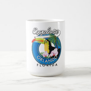 Orlando Florida Entdecken Sie Retro-Logo. Kaffeetasse