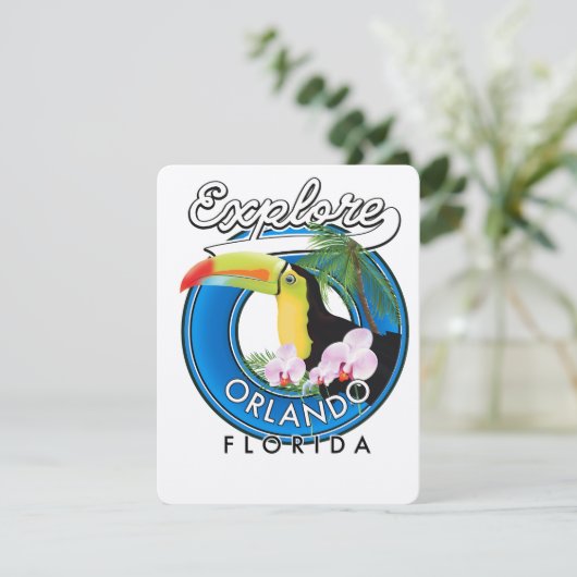 Orlando Florida Explore Retro-Logo. (Stehend Vorderseite)