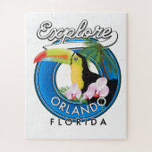 Orlando Florida Explore Retro-Logo. Puzzle (Vertikal)