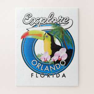 Orlando Florida Explore Retro-Logo. Puzzle