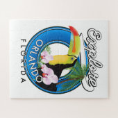 Orlando Florida Explore Retro-Logo. Puzzle (Horizontal)