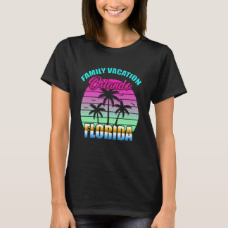 Orlando Florida Familienurlaub Retro-Sonnenunterga T-Shirt