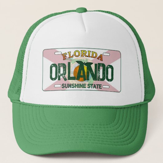 Orlando Florida-Kennzeichen Truckerkappe (Vorderseite)