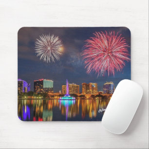 Orlando Florida Lake Eola Feuerwerk und Fontäne Mousepad