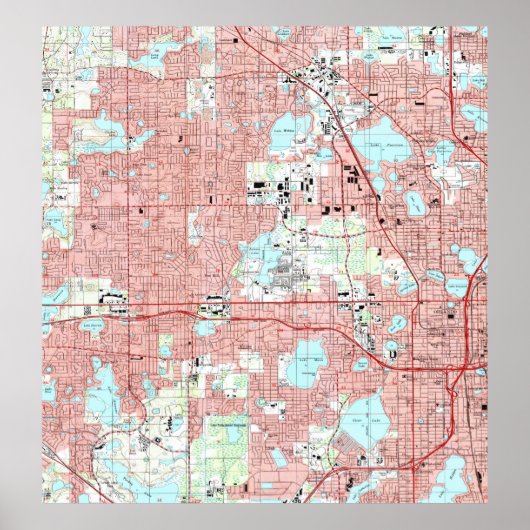 Orlando Florida Map (1995) Poster (Vorne)