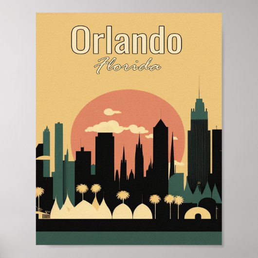 Orlando Florida Minimalistisches Vintages Poster (Vorne)