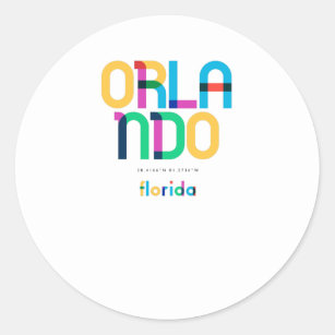Orlando Florida Mitte des Jahrhunderts, Pop Art, Runder Aufkleber