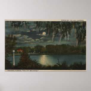 Orlando, Florida - Moonlit Ansicht von See Poster