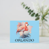 Orlando Florida Pink Flamingo Postkarte (Stehend Vorderseite)