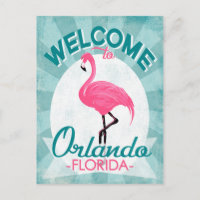 Orlando Florida Pink Flamingo - Vintager Retro-Tra