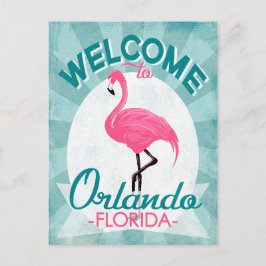 Orlando Florida Pink Flamingo - Vintager Retro-Tra Postkarte