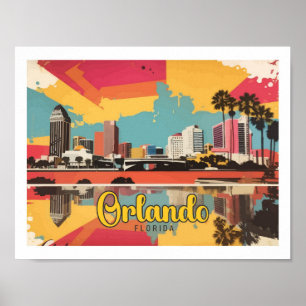 Orlando Florida Pop-Art-Reiseillustration Poster