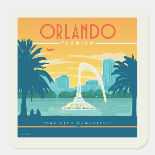 Orlando Florida Quadratischer Aufkleber (Vorderseite)