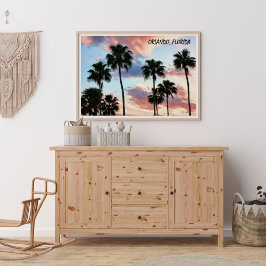 Orlando, Florida, rosa Wolken und Palmenbaumposter Poster