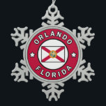 Orlando Florida Schneeflocken Zinn-Ornament<br><div class="desc">Orlando Florida</div>