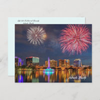 Orlando Florida See Eola Feuerwerk und Brunnen