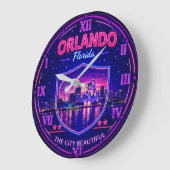 Orlando Florida Skyline Große Wanduhr (Winkel)
