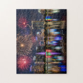 Orlando Florida Skyline mit Lake Eola Feuerwerk Puzzle (Vertikal)
