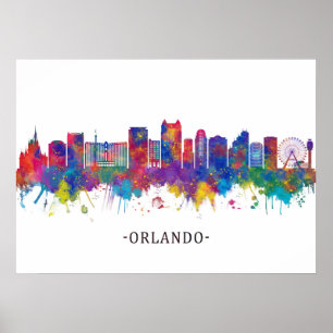 Orlando Florida Skyline Poster