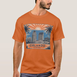 Orlando Florida Skyline Vintager Stil Mitte des Ja T-Shirt