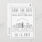 Orlando, Florida | Stilisierte Skyline Save the Da Postkarte (Vorne/Hinten)