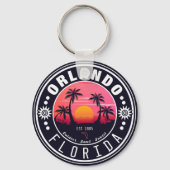 Orlando Florida tropisches Retro Sunset Souvenir 6 Schlüsselanhänger (Rückseite)
