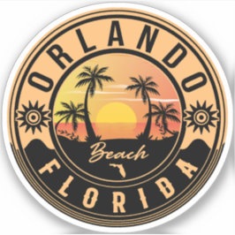 Orlando Florida Tropisches Retro Sunset Souvenirs Aufkleber