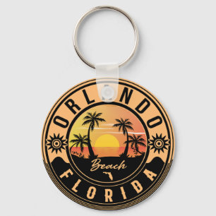 Orlando Florida Tropisches Retro Sunset Souvenirs Schlüsselanhänger