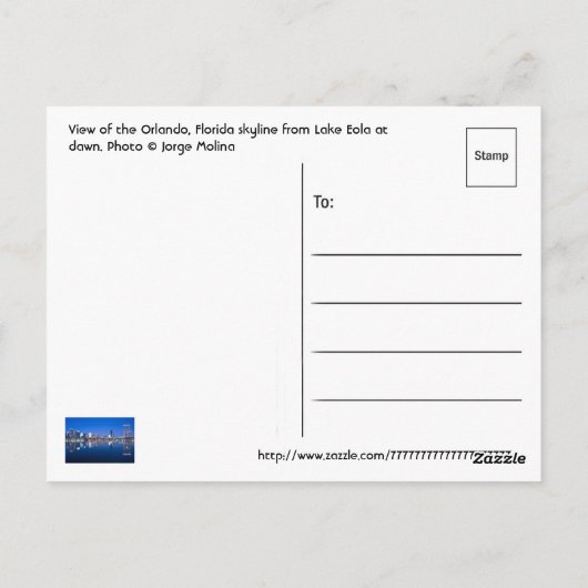 Orlando, Florida, U.S.A. Postkarte (Rückseite)