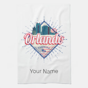 Orlando Florida United Staaten Skyline Vintag USA Geschirrtuch