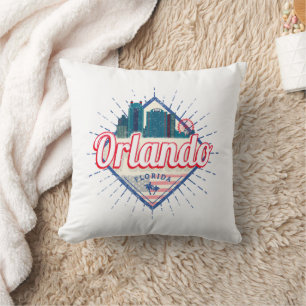 Orlando Florida United Staaten Skyline Vintag USA Kissen
