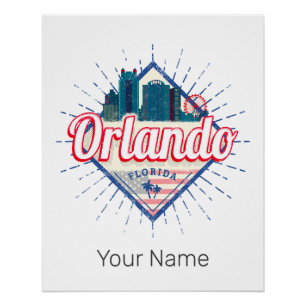 Orlando Florida United Staaten Skyline Vintag USA Poster