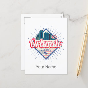 Orlando Florida Vereinigte Staaten Skyline Vintage Feiertagspostkarte